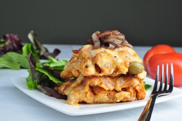 Cauliflower Bake with Chicken and Balsamic Onion