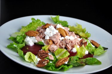Healthy Tuna Salad with Beetroot and Nuts