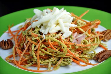 Carrot-Parsley "Noodles" with Basil Pesto